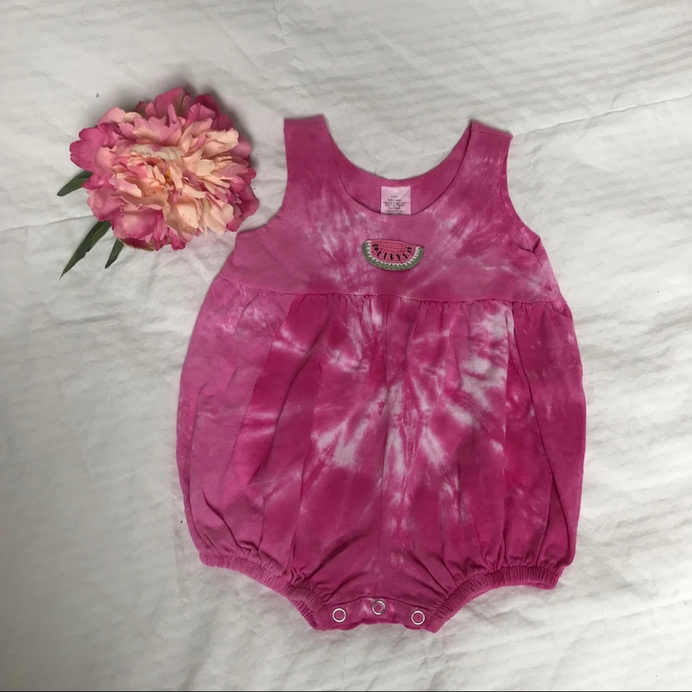 🍉 Girl’s 6 mo tie dye watermelon romper